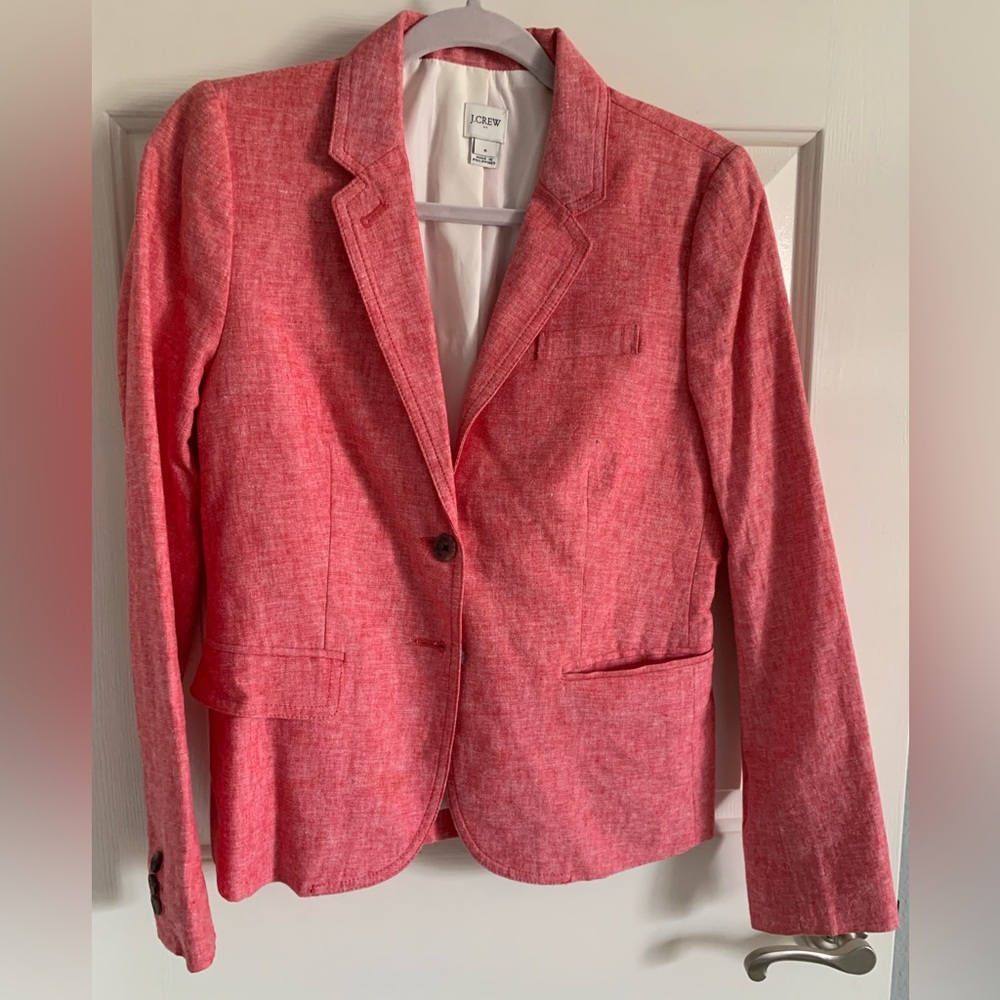 J.Crew Linen-Blend button Blazer Size 6